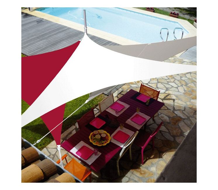 Voile d'ombrage extensible & nomade triangle 4x4x4m (T4)