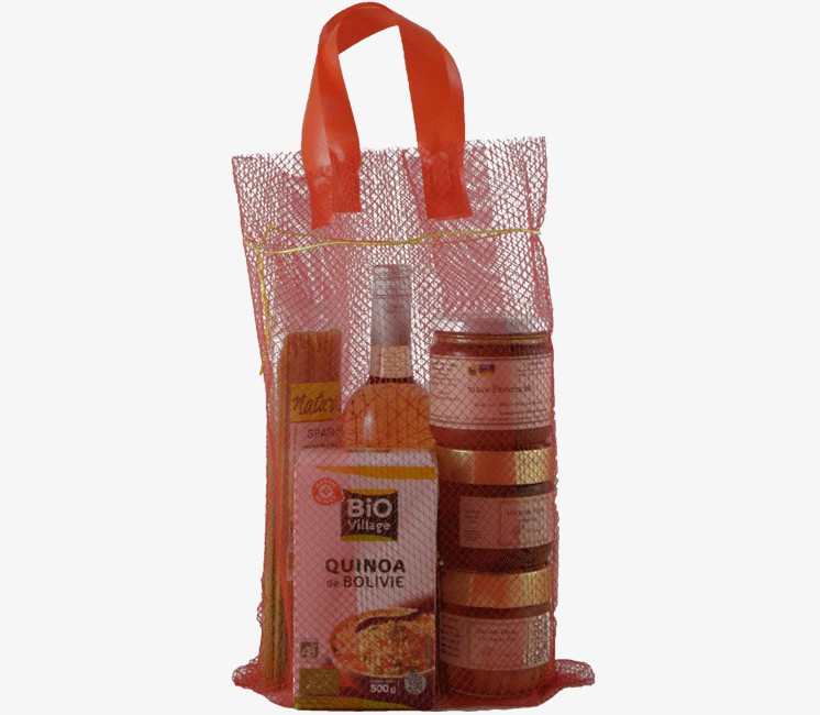 Sac Cabas 3kg rouge avec poignée (x 50 ou 250 pièces)