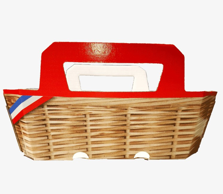 Lot de 100 barquettes en carton impression osier 250g