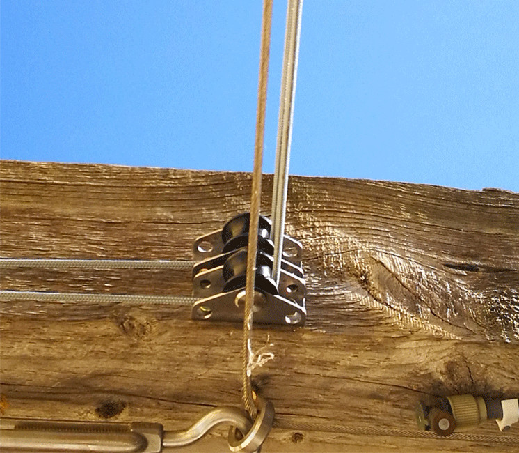 Poulie store pergola : système coulissant toile pergola