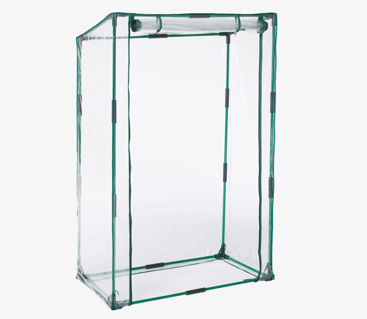 Serre transparente pour cultures grimpantes