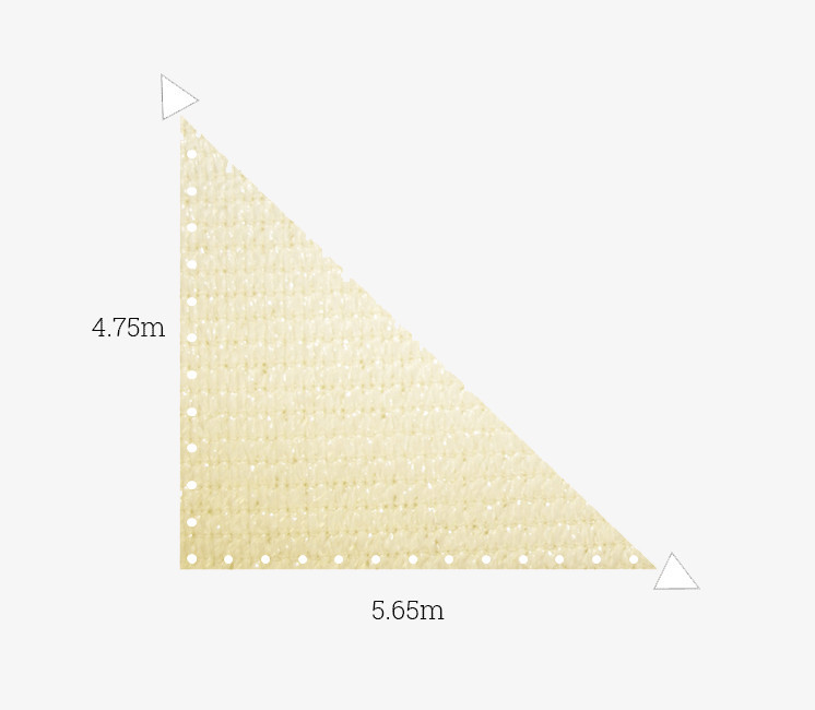 Toile perméable Ivoire - Triangle rectangle 4.75x5.65m