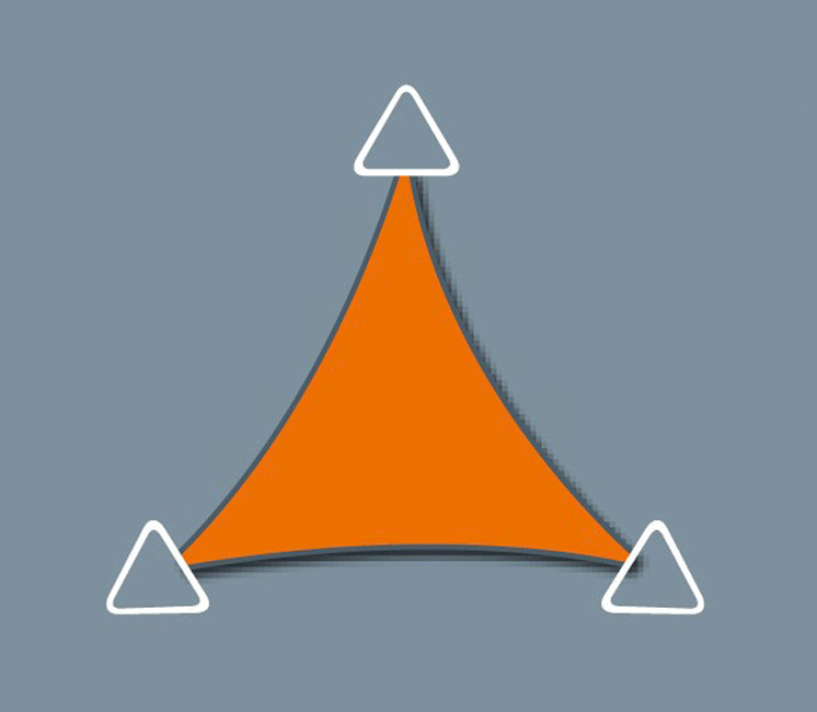 Voile d'ombrage Concave 3.3 x 3.3 x 3.3 - Perméable - Gris Platine