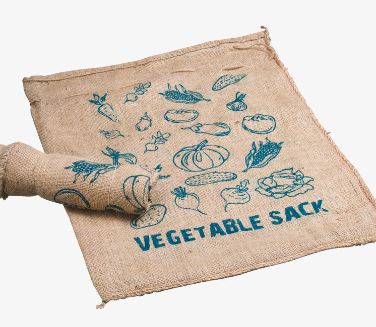 Lot de 2 sacs de stockage en toile de jute imprimée