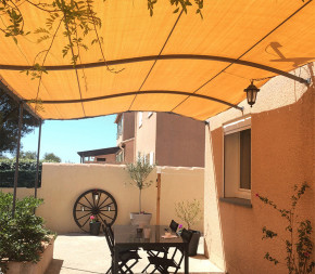 BEIGE - Toile Ombrage 6  x 3 m - Perméable