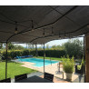 Toile d'ombrage pergola 5x4 m perméable avec œillets à poser sur une structure
