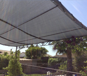 GRIS PLATINE - Toile Ombrage 4 x 4 x 5.6 m - Perméable