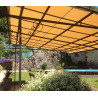 Toile d'ombrage pergola 5x3m imperméable avec œillets à poser sur une structure