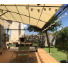 Toile d'ombrage pergola 6x4m imperméable avec œillets à poser sur une structure