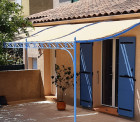 Toile d'ombrage pergola 3x2m imperméable avec œillets à poser sur une structure