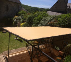 Toile d'ombrage pergola 4x4m imperméable avec œillets à poser sur une structure