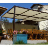 Toile d'ombrage pergola 5x4m imperméable avec œillets à poser sur une structure