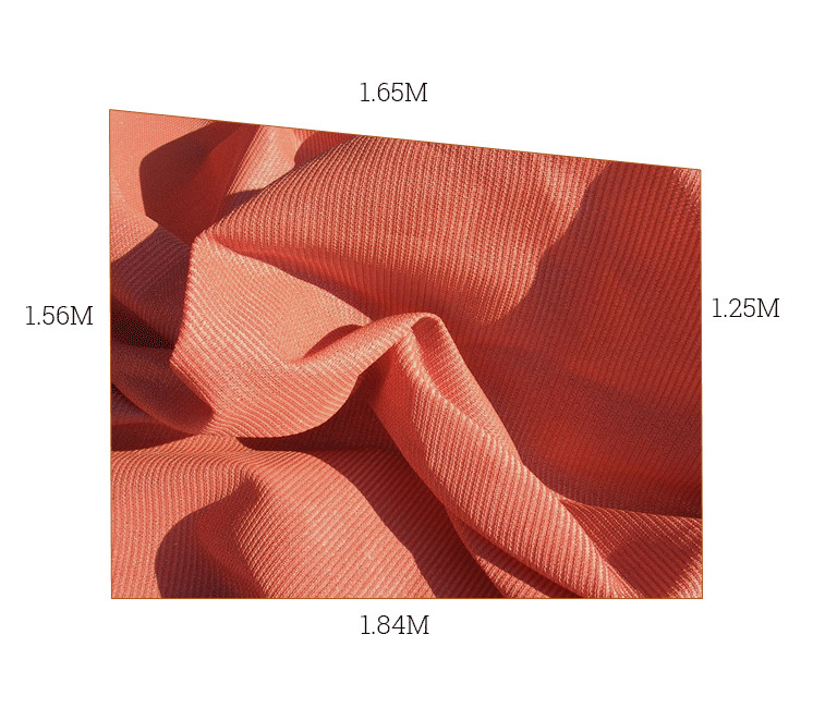 Toile perméable Terracotta - Forme trapèze - 1.56 x 1.65 x 1.25 x 1.84 m
