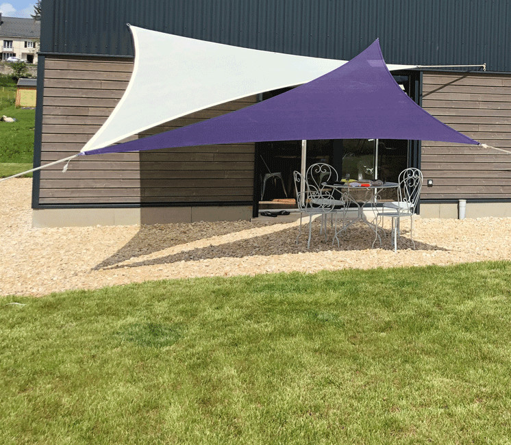 Voile perméable Gris platine - Forme Triangle - 9.52 x 9.42 x 6.10m