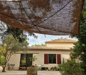Voile d'ombrage 3 x 3 m à suspendre en fibre de coco naturelle