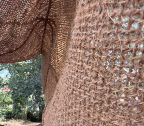 Voile d'ombrage 3 x 3 m à suspendre en fibre de coco naturelle