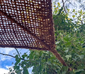 Voile d'ombrage 3 x 3 m à suspendre en fibre de coco naturelle