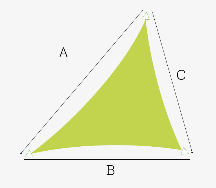 Voile perméable triangle gris platine 4 x 3.75 x 3.40