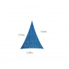 Voile perméable triangle bleu azur 3.75 x 3.10 x 2.45