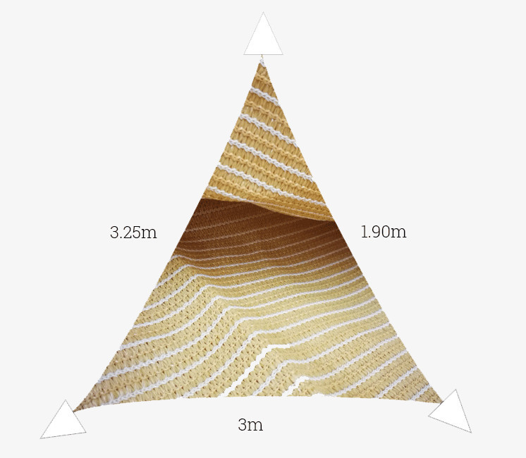Voile perméable triangle beige 3.25x1.90x3m