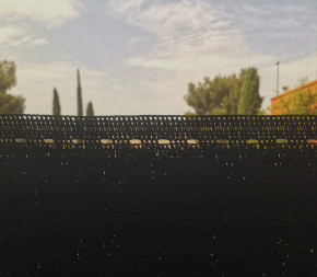 Brise-vue Noir avec boutonnière- Occultation 100%