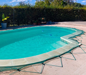 Bache de protection pour piscine enterrée 6x10 metres avec filet d