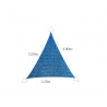 Voile perméable triangle bleu azur 3.20 x 3.80 x 2.15m