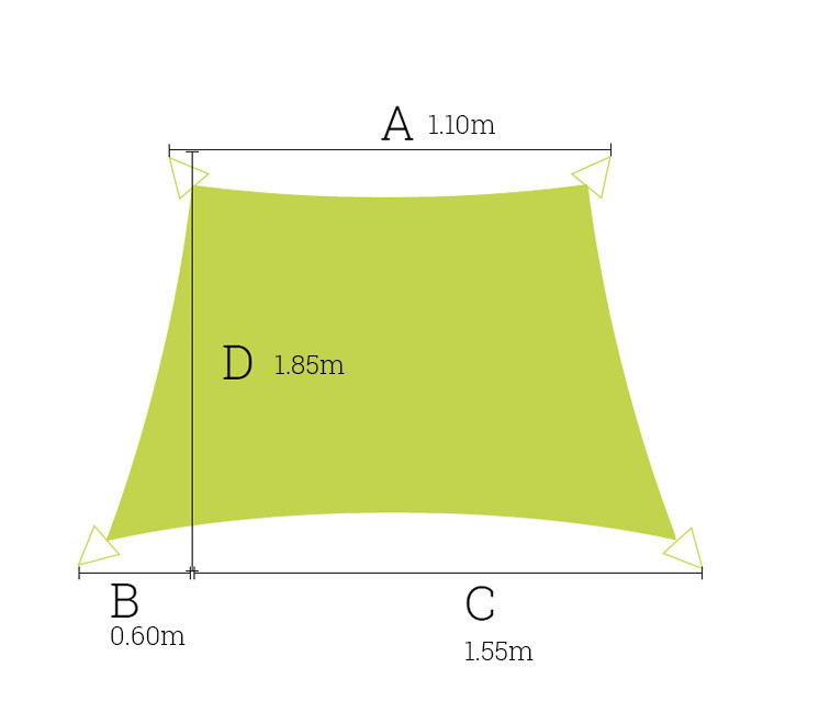 Voile perméable trapèze ivoire 1.10x2.15x1.85