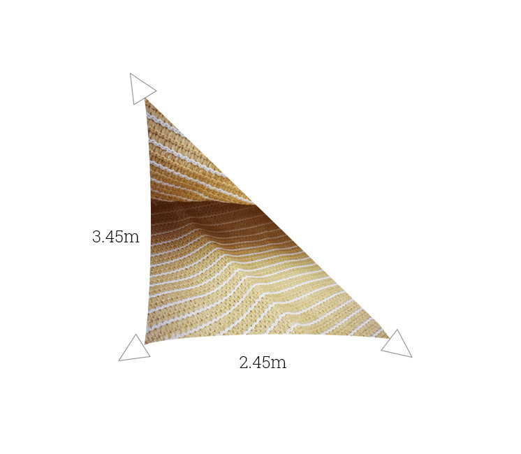 Voile perméable triangle rectangle beige 3.45 x 2.45m