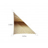 Voile perméable triangle rectangle beige 3.45 x 2.45m