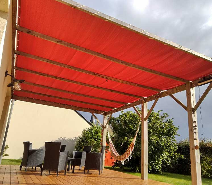 toile pour pergola terracotta perméable