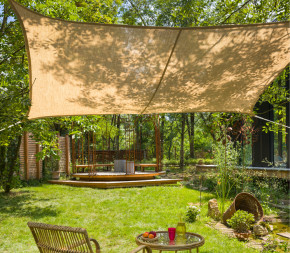 Voile d'ombrage naturel en jute 4 x 3 m