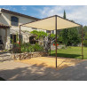 Toile d'ombrage pergola 4x3 m perméable avec œillets à poser sur une structure