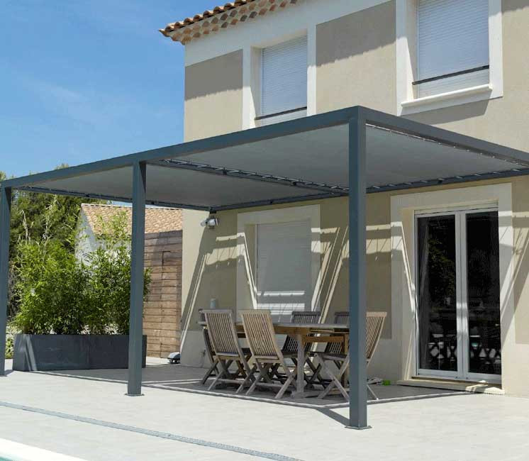 toile d'ombrage pergola platine
