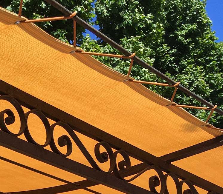 BEIGE - Toile Ombrage 6  x 3 m - Perméable