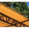 Toile d'ombrage pergola 4x4 m perméable avec œillets à poser sur une structure