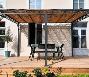 Toile d'ombrage coco sur pergola Toile d'ombrage coco sur pergola
