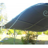 Toile d'ombrage pergola 4x4m imperméable avec œillets à poser sur une structure