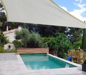 Voile d'ombrage rectangulaire 6x4m perméable à suspendre