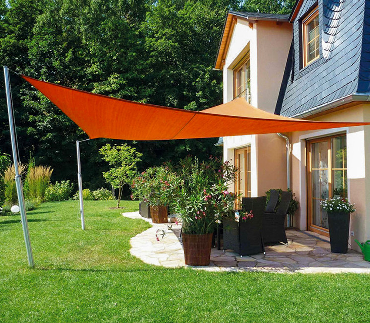 Voile d'ombrage rectangulaire 6x4m perméable à suspendre