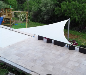 voile d'ombrage triangle creme