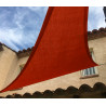 Voile d'ombrage triangulaire 5x5x7m perméable à suspendre