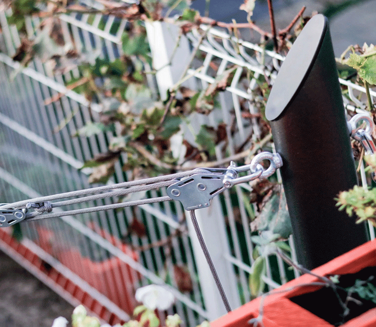 Mât pour voile d'ombrage elliptique 6 points d'accroche accessoires inclus