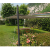 Mât de voile d'ombrage rond 5 points d'accroche accessoires inclus