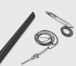 Mât de voile d'ombrage rond 5 points d'accroche accessoires inclus