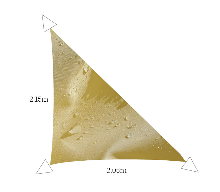Voile imperméable triangle à angle droit crème 2.15 x 2.05m