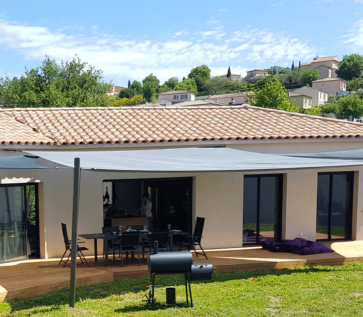 Voile perméable Gris Métal 5 x 4m