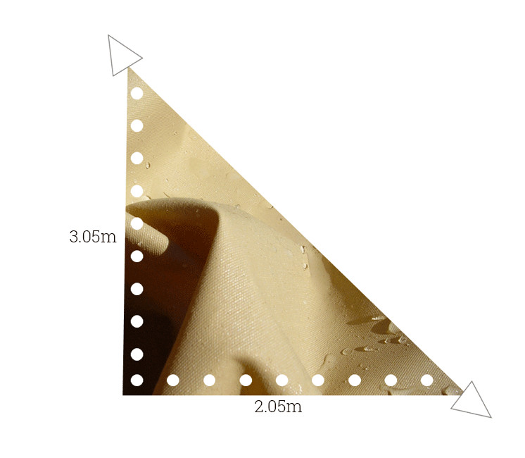 Toile imperméable triangle à angle droit Beige 3.05 x 2.05m