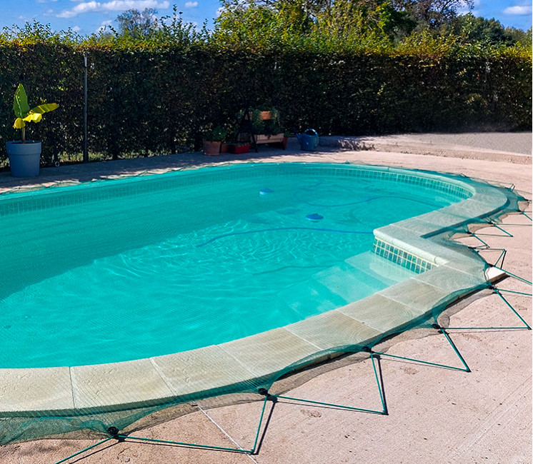 Filet Anti-feuilles piscine + connecteur 8 x 16m