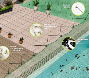 Filet Anti-feuilles piscine + connecteur 8 x 16m